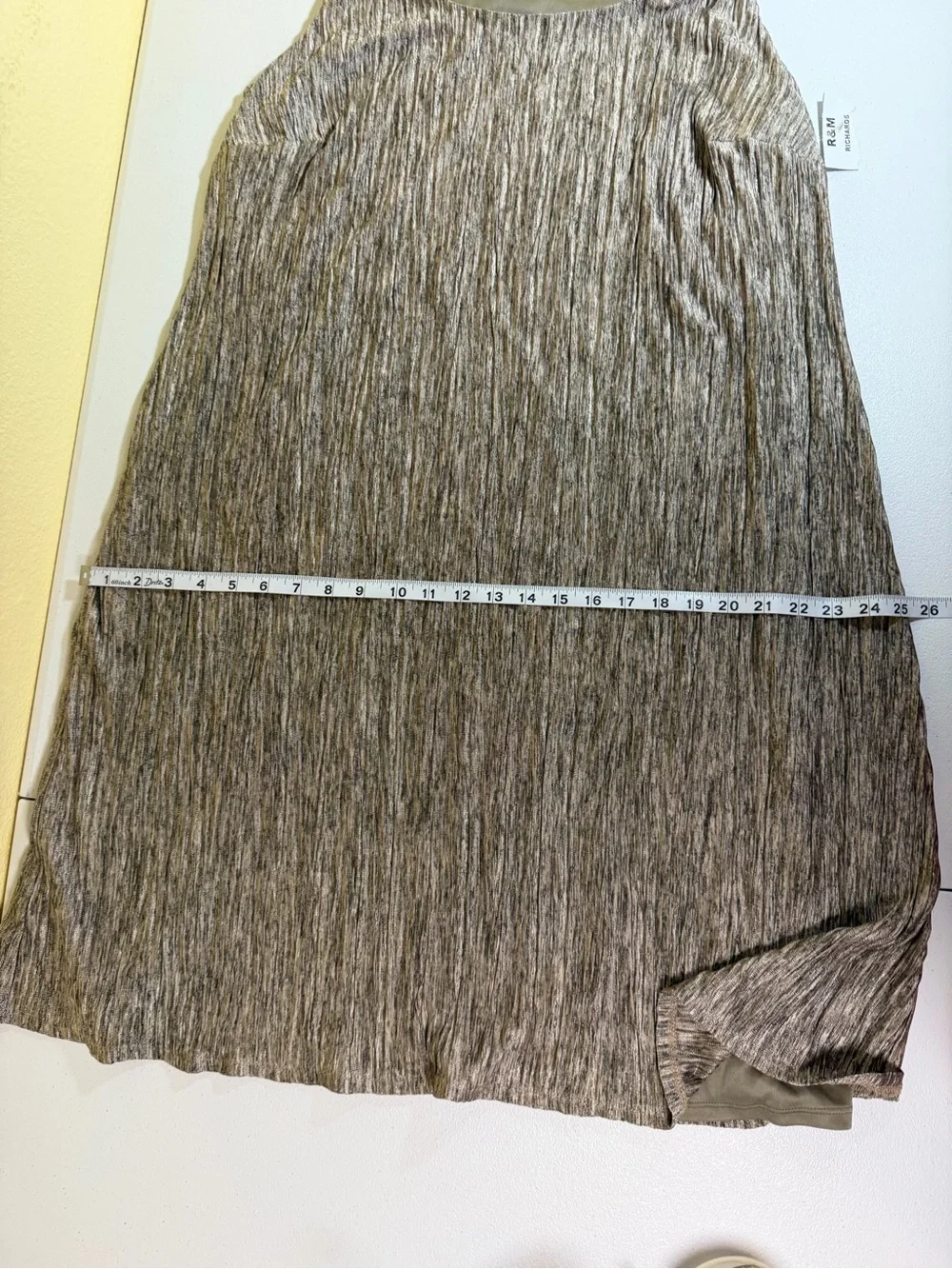 R&M Richards Women’s 14W Textured Sleeveless Swing Dress Taupe Beige NWT - Picture 8 of 11